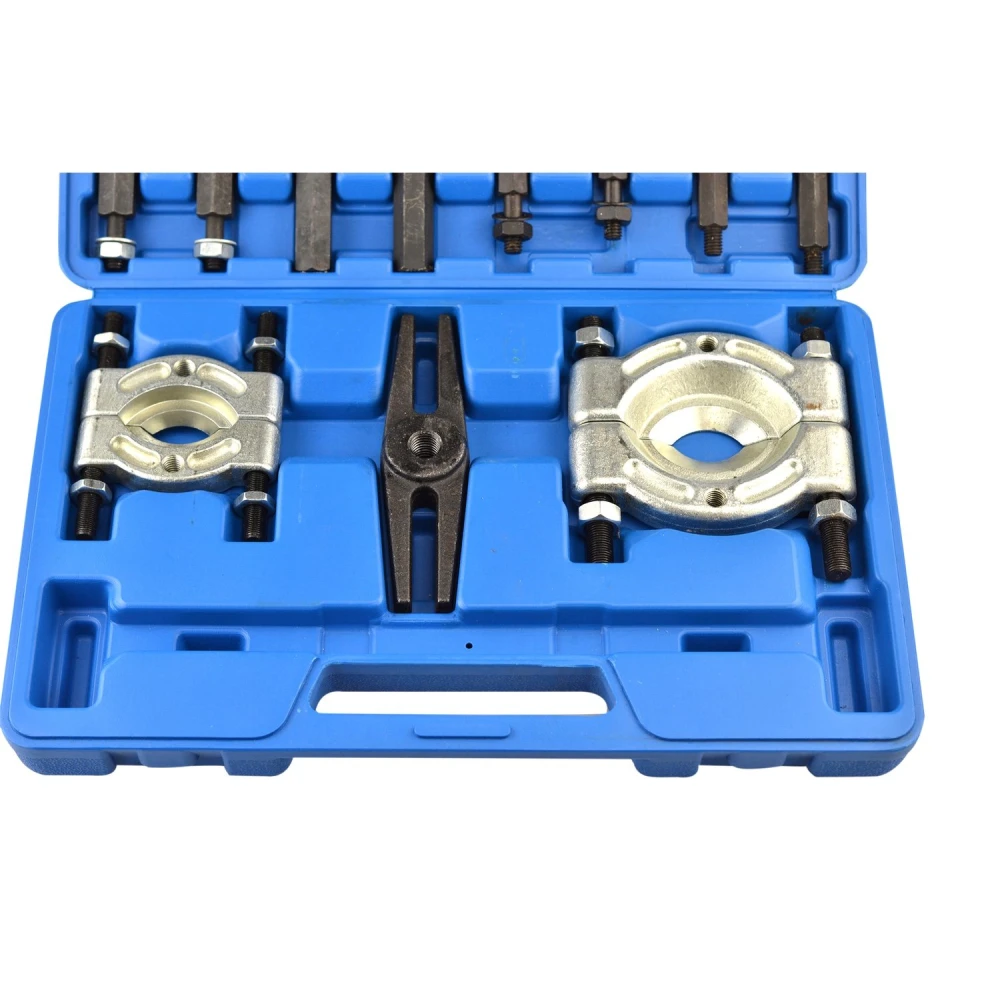 Herramientas del set extractor de rodamientos 17 piezas con guillotinas en detalle