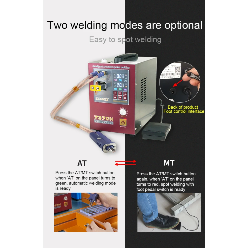 Sunkko 737DH točkasti zavarivač za izradu 18650 14500 21700 baterija