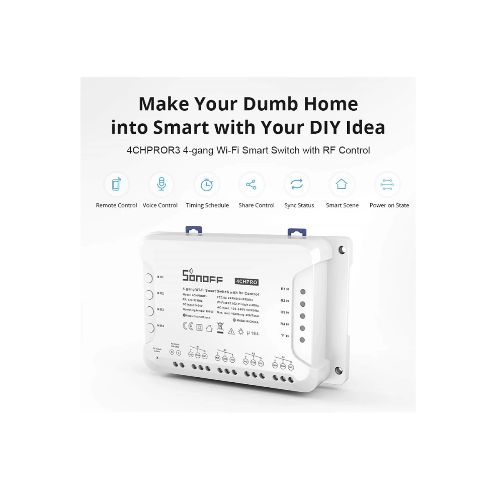 Sonoff 4CH Pro R3 WiFi prekidač 4 kanala za pametni dom