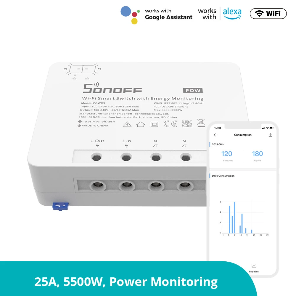 SONOFF Pow R3 - pametni WiFi prekidač velike snage s nadzorom