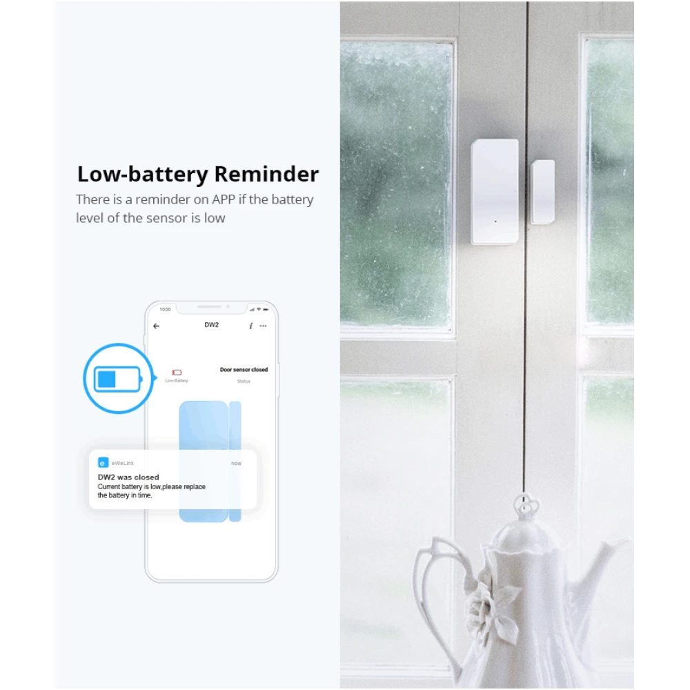 SONOFF SDW2 WiFi senzor za otvaranje vrata i prozora bežični