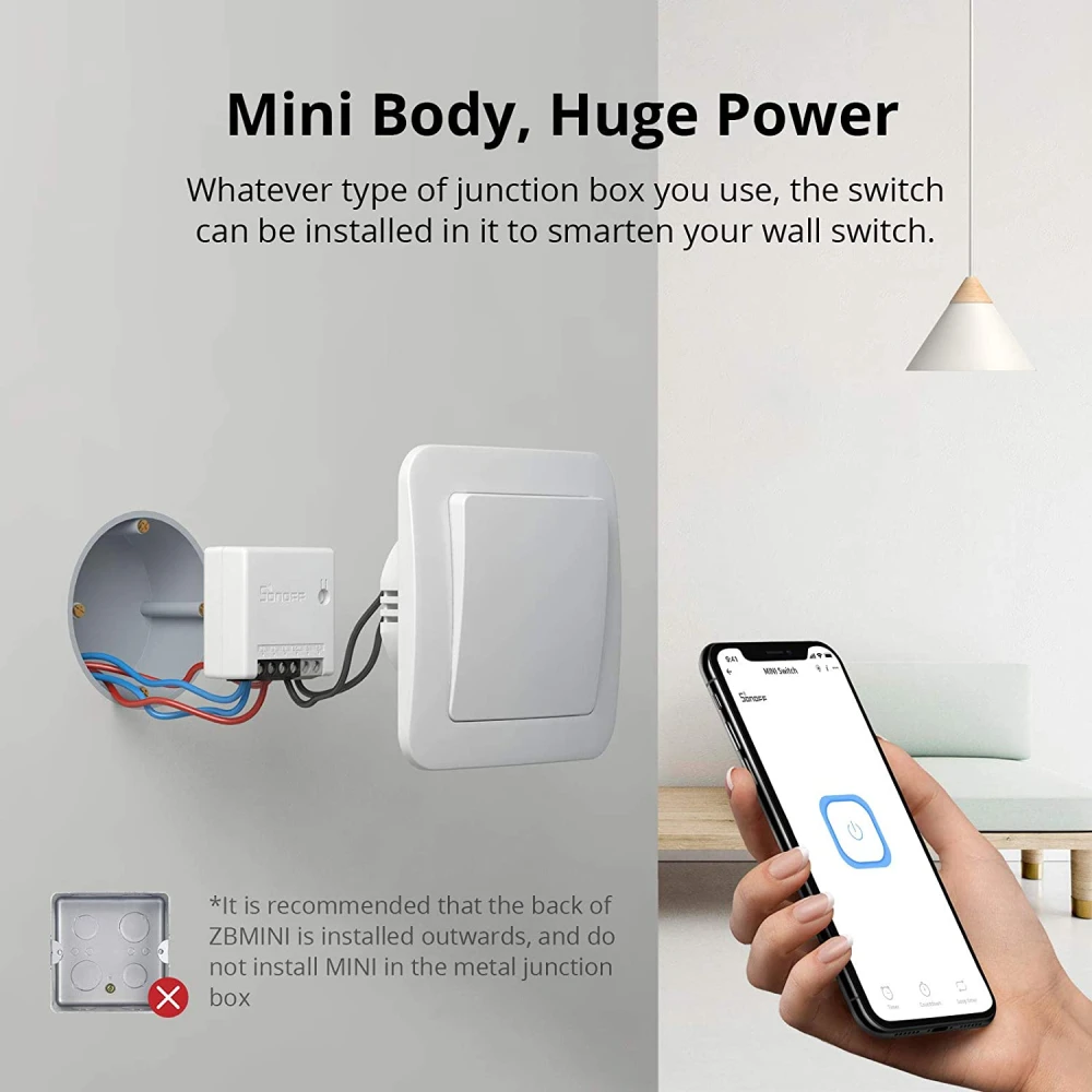 SONOFF ZBMINI ZigBee mini pametni prekidač za upravljanje rasvjetom 2-smjerni