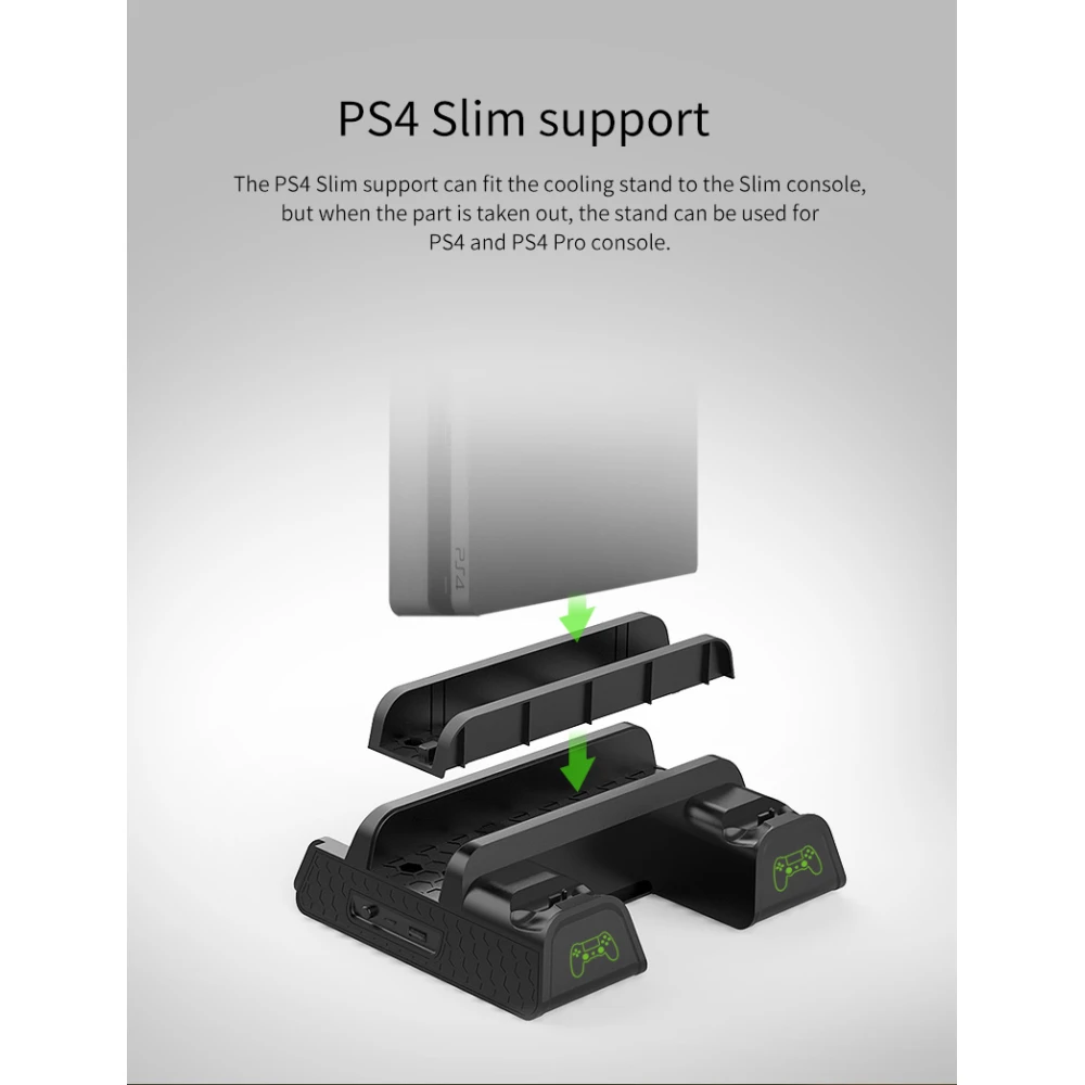 Organizador y sistema de refrigeración para PS4 Slim y Pro
