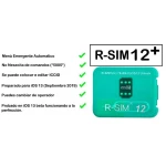 Tarjeta unlock R-SIM 12 para iPhone con instrucciones de uso