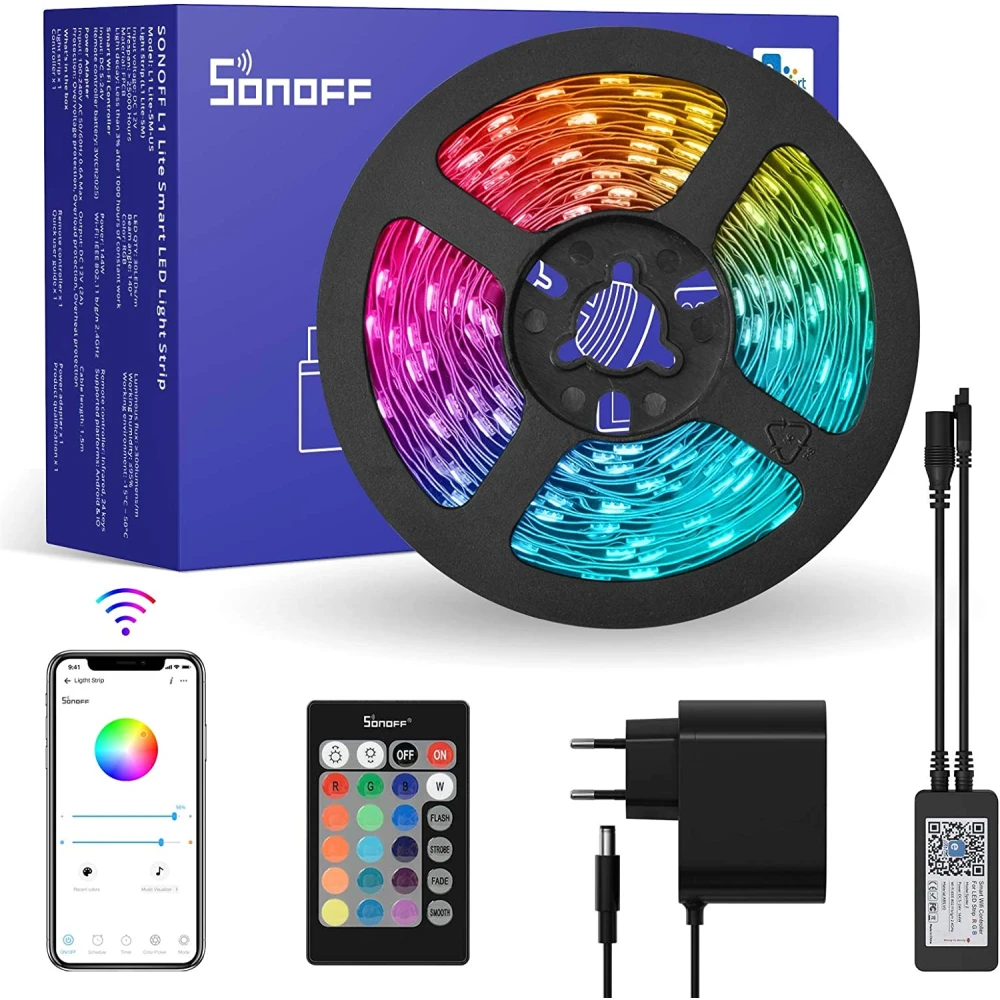 SONOFF L2 Lite WiFi pametna LED traka 5 metara s daljinskim i aplikacijom
