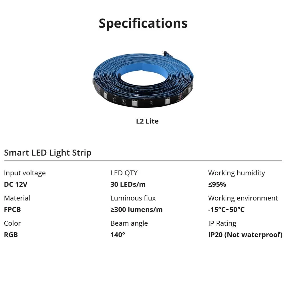 SONOFF L2 Lite WiFi pametna LED traka 5 metara s daljinskim i aplikacijom