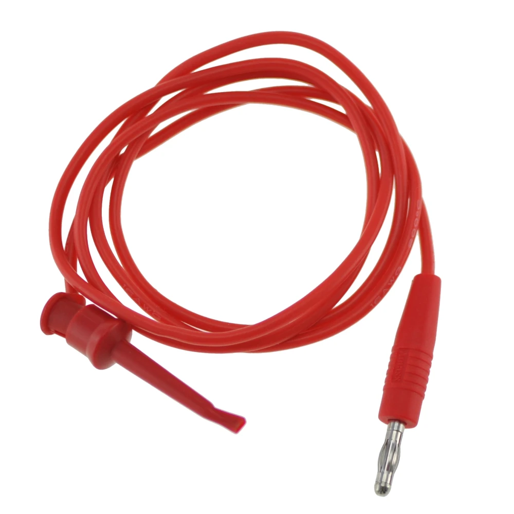 Tl22080 Ispitni kabel s kukicom i banana priključkom 1 m 16AWG crveni Satkit