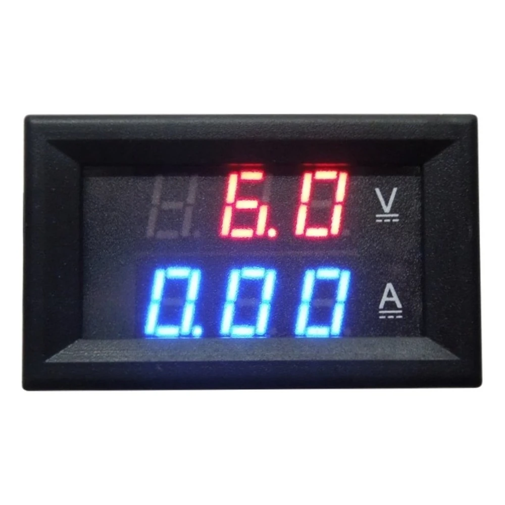 Pantalla LED del voltímetro y amperímetro digital empotrable rojo con indicadores de voltaje y corriente