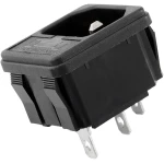 Vista frontal del zócalo de alimentación AC-02 con portafusible y terminales macho