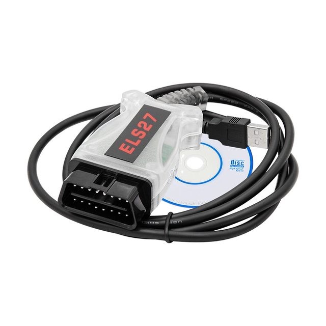 ELS27 adapter za FORScan s prozirnim OBD2 priključkom i USB kabelom, koji sam prebacuje između mreža HS-CAN i MS-CAN
